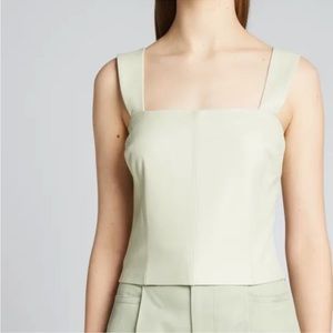 Vince SQUARE NECK LEATHER TANK